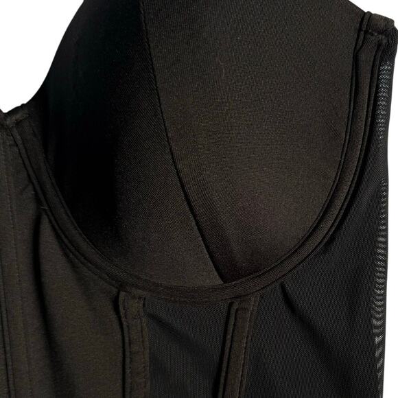 Say What Black Chain Strap Bustier Crop Top Women’s Small Adjustable Zip - Picture 4 of 9